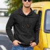 COOFANDY Mens Hoodies Pullover Casaul Long Sleeve Drawstring Waffle Knit Hooded Sweatshirt with Kanga Pocket