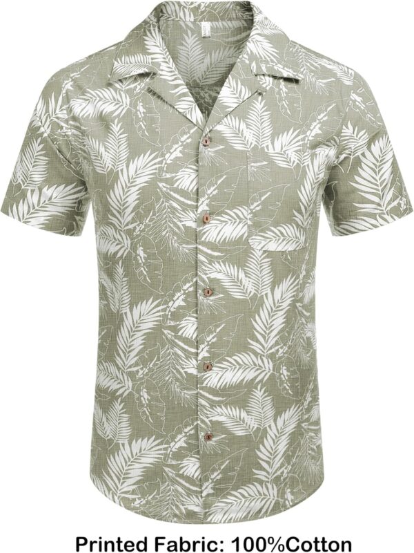 COOFANDY Men's Hawaiian Floral Shirts Cotton Linen Button Down Tropical Holiday Beach Shirts