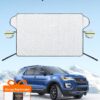 AstroAI Windshield Snow Cover, Windshield Cover for Ice and Snow 4-Layer Protection for Snow, Ice, UV, Frost Wiper & Mirror Covers, Windproof Sunshade Cover for Cars, Sedans, and Compact SUVs (Middle)