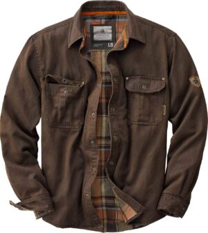 Legendary Whitetails Journeyman Shirt Jacket Flannel Lined Shacket for Men Water-Resistant Coat Rugged Fall Clothing