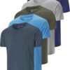 5 Pack Men's Dry Fit T Shirts Athletic Running Gym Workout Short Sleeve Tee Shirts for Men