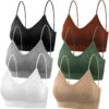 selizo Padded Bralettes for Women, 6 Pcs Sports Bras for Women Pack, V Neck Cami Bando Bra for Women Girls