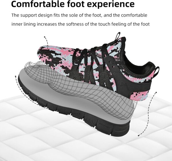 AOE Womens Fashion Walking Running Shoes Ultra Lightweight Breathable Mesh Tennis Shoes Non Slip Athletic Workout Gym Sneakers