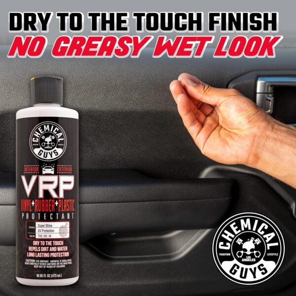 Chemical Guys VRP Vinyl, Rubber and Plastic Non-Greasy Dry-to-the-Touch Long Lasting Super Shine Dressing for Tires, Trim and More, Safe for Cars, Trucks, SUVs, RVs & More, 16 fl oz