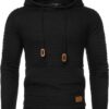 COOFANDY Mens Hoodies Pullover Casaul Long Sleeve Drawstring Waffle Knit Hooded Sweatshirt with Kanga Pocket