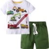 Toddler Boy Clothes Kids Summer Cotton Outfits Shirt Short Sets Size 2-7