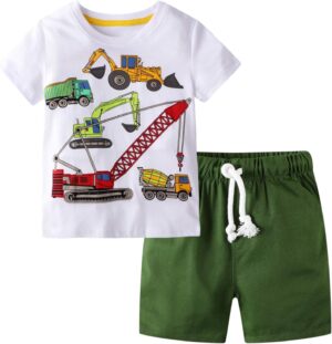 Toddler Boy Clothes Kids Summer Cotton Outfits Shirt Short Sets Size 2-7