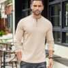 COOFANDY Men's Henley Shirts Long Sleeve Basic Pullover Shirt Lightweight Button T-Shirts