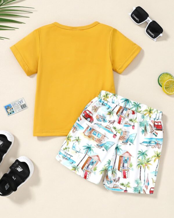 YUEMION Toddler Baby Boy Summer Outfit 1-5T Baby Boy Clothes Short Sleeve T-Shirts Top + Shorts 2Pcs Boy Clothing Casual Set