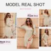 Dokotoo Work Dresses for Women 2024 Trendy Winter Dresses V Neck Knit A Line Long Sleeve Dress Sweater Dress