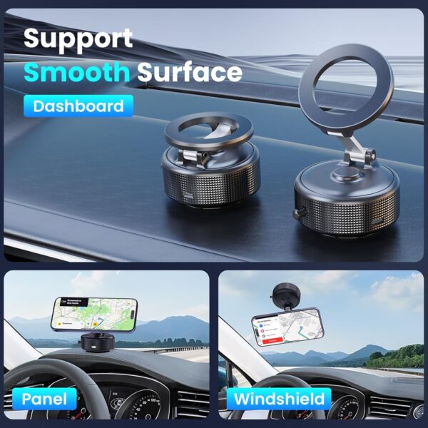 Electric Vacuum Magnetic Phone Holder, Car Phone Holder for Magsafe, Suction Cup Phone Mount, Cell Phone Car Mount, Car Accessories, Phone Holders for iPhone 16/15/14/13/12 All Smartphones