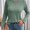 Dokotoo Womens Tops Long Sleeve Lightweight Shirts 2025 Spring Fashion Trendy Tops Crewneck Casual Knit Basic Tee