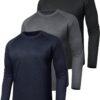 3 Pack Long Sleeve Shirts for Men - Dry Fit Moisture Wicking UV Sun Protection T-Shirts for Fishing Workout Athletic