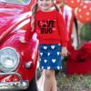 Tkria Toddler Girls Sweatshirt Lovebug Valentine's Day Shirt Kids Heart Print Clothes Long Sleeve Pullover VdayTops 2-7T