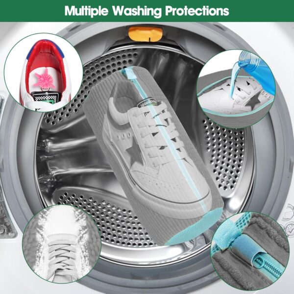 Shoe Washing Machine Bag, Laundry Bags Shoes Washer Pouch for Sneakers, Free Your Hands Unstain Cleaner Kit Gadget, Gift for House Wife & Mom (Gray 2pcs)