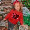 Tkria Toddler Girls Sweatshirt Lovebug Valentine's Day Shirt Kids Heart Print Clothes Long Sleeve Pullover VdayTops 2-7T