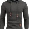 COOFANDY Mens Hooded Sweatshirt Casual Long Sleeve Drawstring Waffle Knit Pullover Hoodies