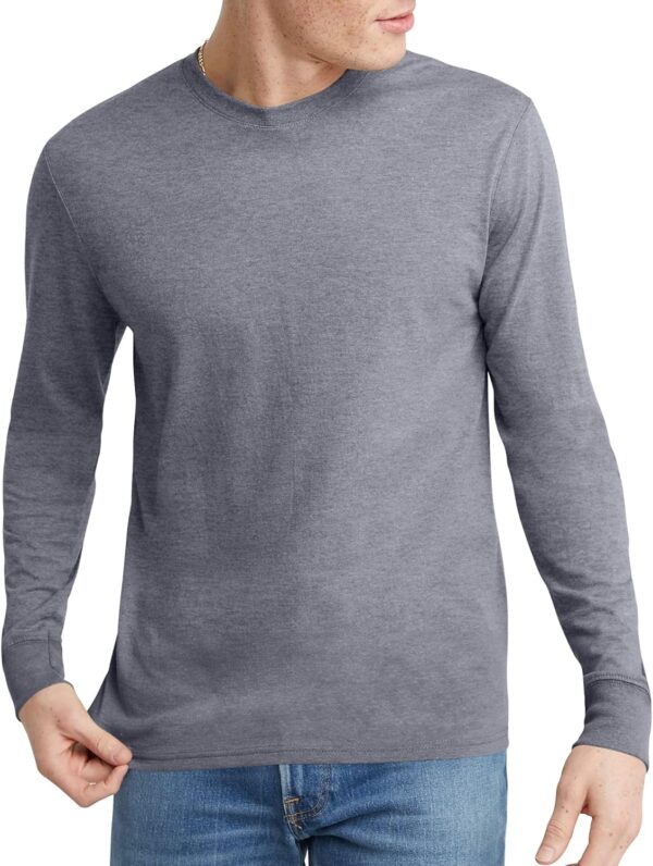 Hanes Men's Originals Long Sleeve T-Shirt, Lightweight Tri-Blend Jersey Tee for Men, Available in Tall