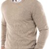 COOFANDY Men's Crew Neck Sweater Slim Fit Lightweight Sweatshirts Knitted Pullover for Casual Or Dressy Wear