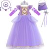 Princess Dresses Girls Halloween Christmas Dress up Costume Purple Party Princess Costume for Girls Age 3-10