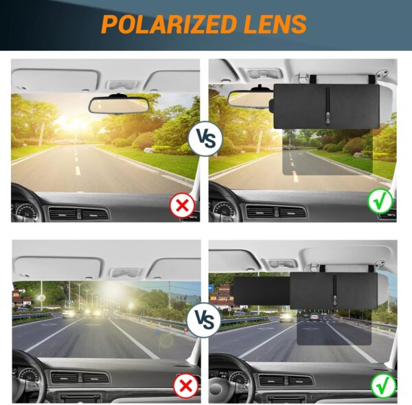 Upgraded Polarized car Sun Visor Extender car Visor Extender Sun Blocker Sun Visor for car Windshield Automotive Interior Sun Protection,Protects from UV Rays(Passenger_Side)