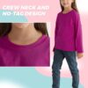 4 Pack Girls Long Sleeve Shirts Soft Cotton Long-Sleeve T-Shirts Tagless Basic Tees for Teen Girls Youth