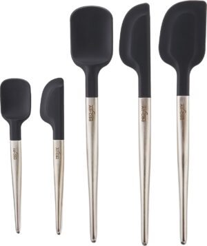 All-Clad Specialty Silicone Kitchen Gadgets 5 Piece Set, Spatulas Kitchen Tools, Kitchen Hacks Black