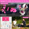 Roadside Emergency Car kit for Vehicles, with 4 in 1 Inflatable Car Vacuum Cleaner, Pink Jumper Cables, First Aid Kit, Tow Rope, Vehicle Road Trip Must Haves Pink Accessories for Women