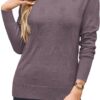 Arach&Cloz Womens Knit Sweater Long Sleeve Pullover Tops Trendy Dressy Casual Business Spring Clothes Outfit Fashion 2025