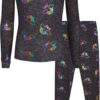 XOXO Girls Pants Set - 2 Piece All Over Print Hacci Knit Long Sleeve Top and Joggers - Matching Outfit for Girls (6-12)