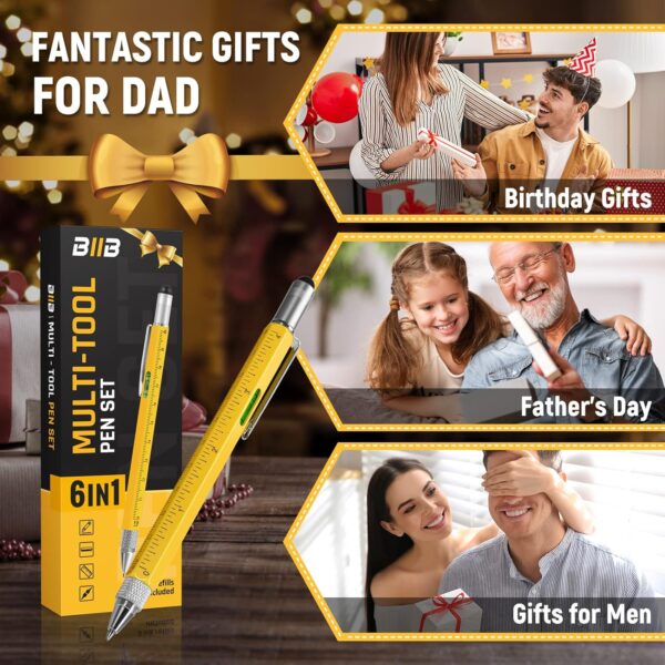 BIIB Gifts for Men, Multitool Pen Birthday Gifts for Men, Cool Gadgets Gifts for Him, Mens Gifts for Boyfriend, Husband, Grandpa, Gifts for Dad Who Wants Nothing, Unique Tools for Men, DIY Handyman