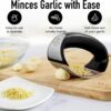 Zulay Stainless Steel Garlic Press Rocker Set - Premium Garlic Mincer Garlic Crusher - New Innovative Garlic Crusher with Peeler and Scraper - Comfortable Grip (Black)