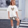 Arshiner Girls Clothes Summer 2 Piece Outfits Drop Shoulder T-Shirts and Biker Shorts Kids Fashion Clothing Sets