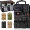 MAIKER Tactical Car Seat Back Organizer, Upgrade Tactical Vehicle Panel Organizer with 5 Detachable Molle Pouch, Universal fits for Most of Vehicle Black