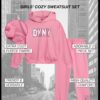 DKNY Girls' Jogger Set - 2 Piece Soft Fleece Athletic Pullover Hooded Sweatshirt and Jogger Sweatpants for Girls (Sizes:7-12)