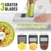 Mueller Vegetable Chopper 9 Blade, Mandoline Slicer, Food Veggie Chopper, Cheese Grater, Onion Vegetable Cutter with Container, Dicer, Kitchen Gadgets & Essentials, White Sand/Grey