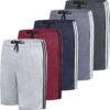 Real Essentials 5 Pack: Men's Dry-Fit Sweat Resistant Active Athletic Performance Shorts