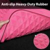 CAR PASS Heavy Duty Rubber Pink Car Floor Mats, Deep Dish All-Weather Full Set Durable Anti-Slip 3D Rhombus Waterproof Trim to Fit Liner Universal Fit Automotive,Sedan,SUV,Truck, 3 Pcs Hot Pink