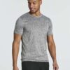 Real Essentials 5 Pack: Men’s Short Sleeve Dry Fit Active Crew Neck T Shirt - Athletic Running Gym Workout Tee Tops