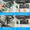 JOYTUTUS Rear View Mirror, Universal 11.81 Inch Panoramic Convex Rearview Mirror, Interior Clip-on Wide Angle Rear View Mirror to Reduce Blind Spot Effectively for Car SUV Trucks -Clear