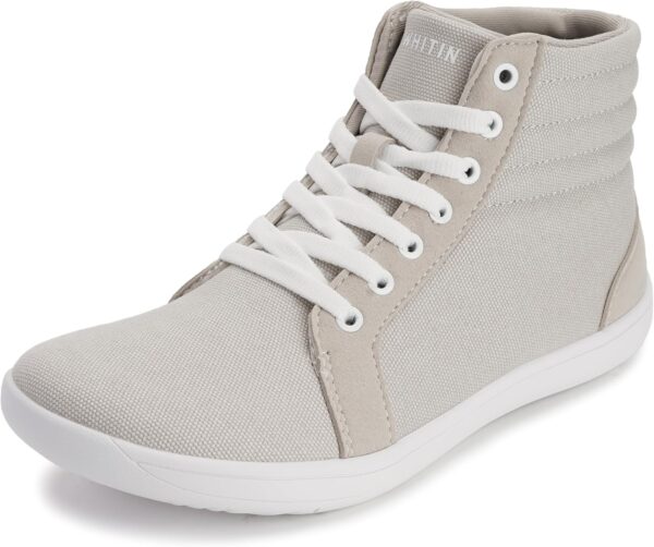 WHITIN Women's Wide High-Top Canvas Barefoot Sneakers | Minimalist Street-Ready Fit | Comfort-Forward Ankle Support