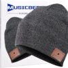 beanie MUSICBEE Bluetooth V5.2 Wireless Knit Winter Cap, 24 Hour Play time, Built-in Microphone and HD Stereo Speakers, Wool Lined for Outdoor Homes and Gifts - Neutral (Charcoal)