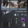 Endoscope Camera with Light, 1920P Borescope Camera with 8+1 Adjustable LED Lights, Semi-Rigid Cable 16.5FT, IP67 Waterproof for iPhone, iPad, Samsung,Cool Gadgets for Men