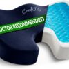 ComfiLife Gel Enhanced Seat Cushion – Office Chair Cushion – Non-Slip Gel & Memory Foam Coccyx Cushion for Tailbone Pain - Desk Chair Car Seat Cushion Driving - Sciatica & Back Pain Relief (Navy)