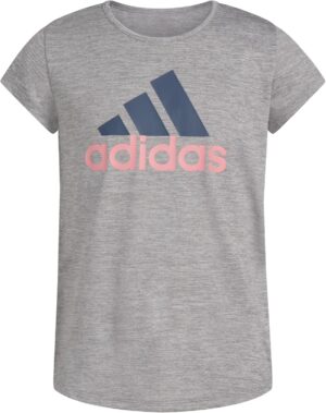 adidas Girls' Short Sleeve Aeroready Poly Scoop Neck Tee T-Shirt