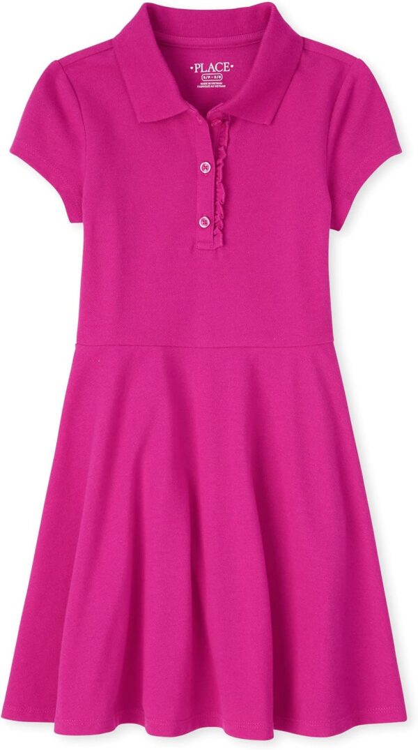 The Children's Place Girls' Short Sleeve Ruffle Polo Dress