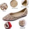 Women's Rhinestone Flats Fashion Pointed Toe Pearl Diamond Low Heel Dress Wedding Flats Work Business Dance Ballet Flats