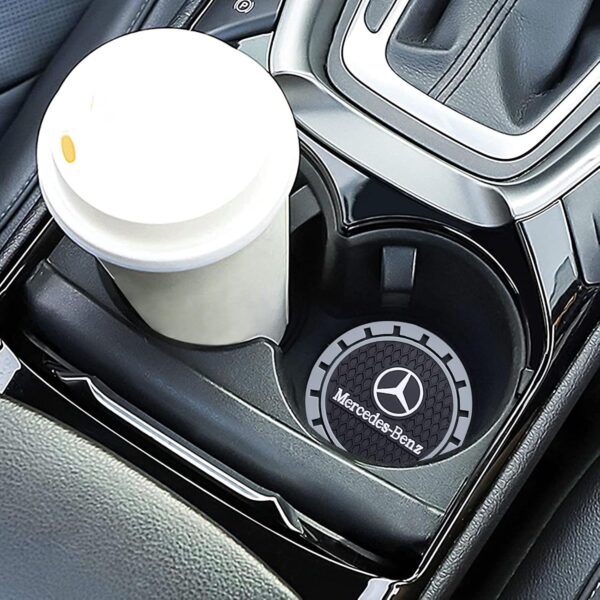 Car Cup Coaster Compatible with Mercedes Benz A-Class C-Class CLA CLS AMG GLC GLE GLS Recessed Silicone Cup Holder Coaster Interior Accessories 2.75in 2Pieces