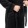 NY Threads Luxurious Men's Shawl Collar Fleece Bathrobe Long Spa Robe