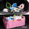 Car Trunk Organizer Car Storage Organizer Collapsible Multi Compartment Car Organizer Adjustable Straps Car Organizer for SUV